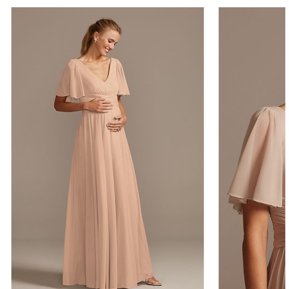 Dusty pink maternity Bridesmaid Dress with tags